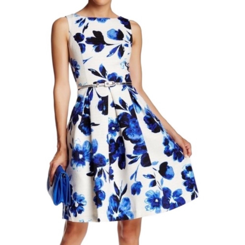 Eliza J floral pleated midi dress
